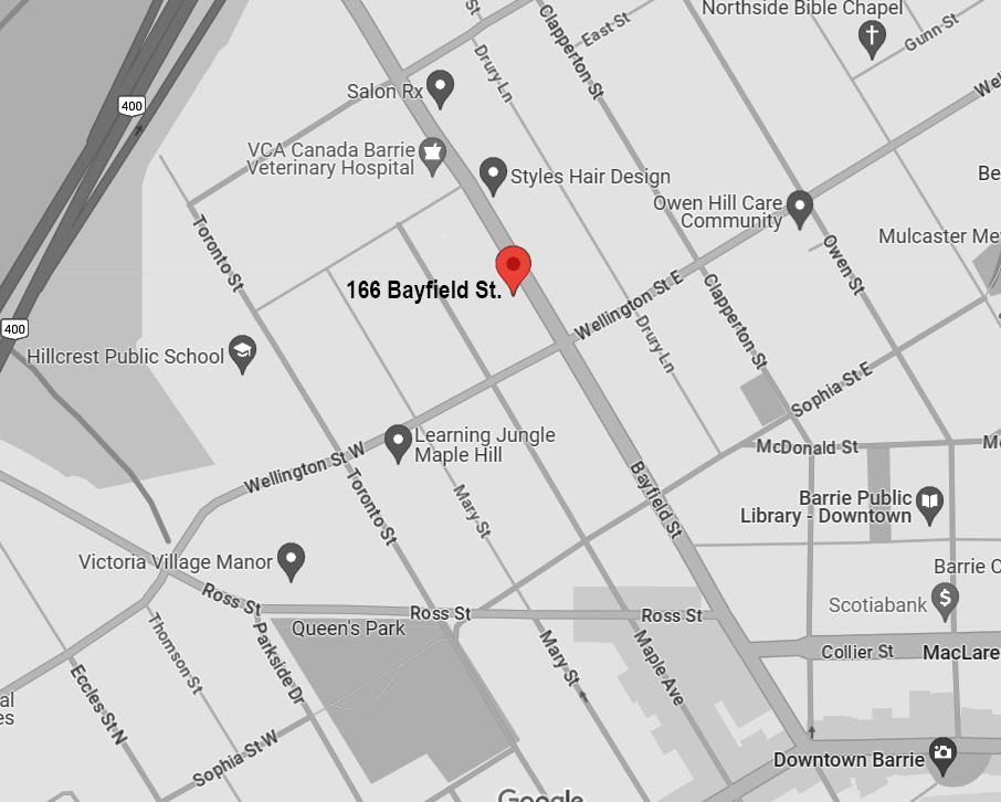 Dialcom Communications Barrie Location Map at 166 Bayfield St